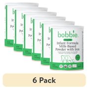 (6 pack) Bobbie Organic Original Infant Formula for Everyday Feeding, Milk-Based Powder with 1.2mg Iron, Skim Milk Recipe, Certified USDA Organic, 14.1 oz Can
