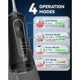 thumbnail image 6 of JTF Cordless Water Flosser Dental Teeth Cleaner with 9 Jet Tips, DIY Mode 300ML Tank IPX7 Waterproof Portable Rechargeable Water Flosser Dental Oral Irrigator for Home and Travel, Black, 6 of 9