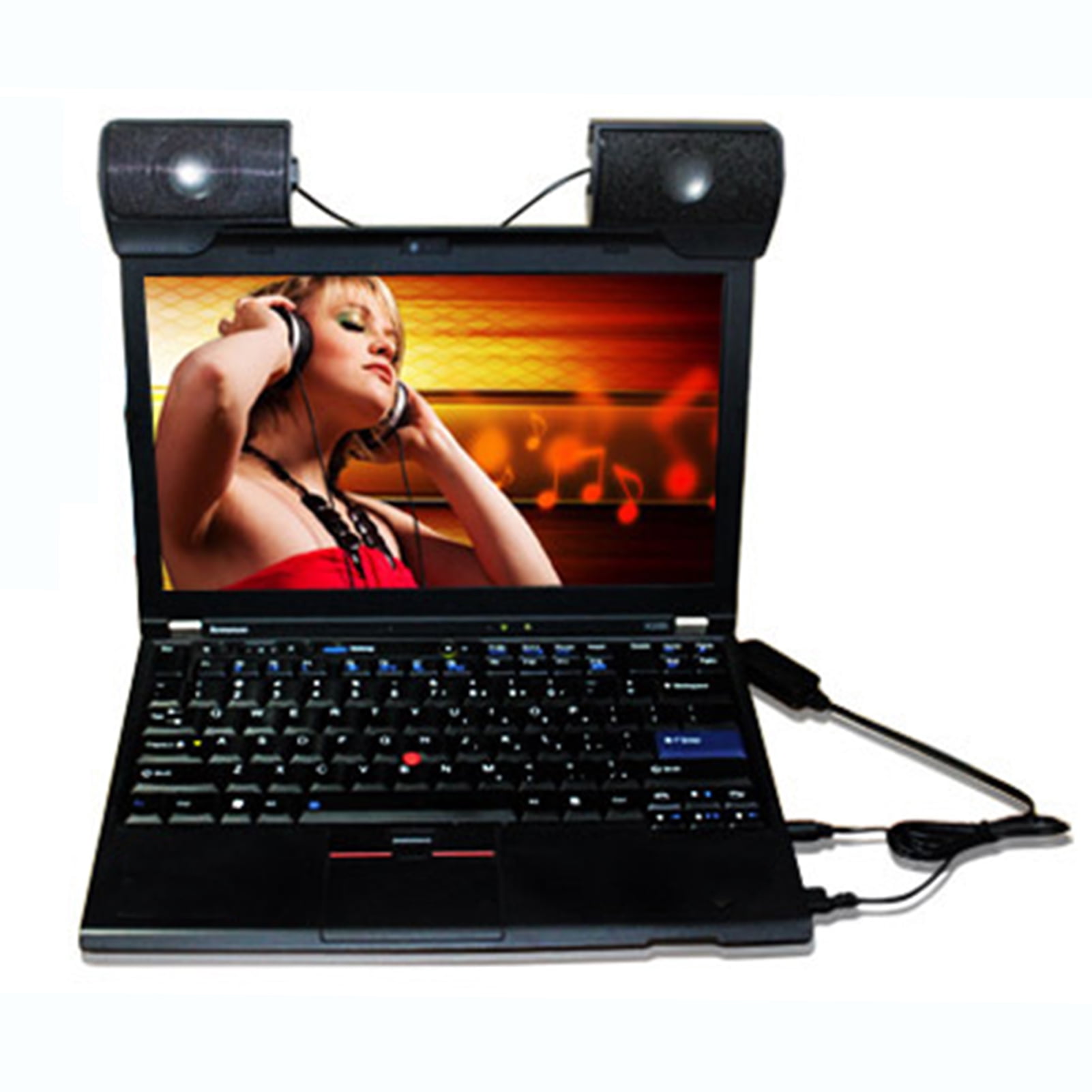Aokur Portable Mini USB Laptop Lautsprecher Clip-on Stereo Soundbar Mit 3,5 mm Klinke für Notebook Laptop PC Desktop Tablet 