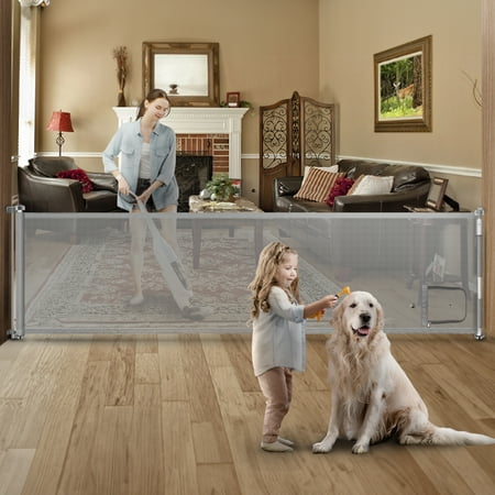 Retractable Baby Gate  HDJ 120inch Extra Wide Baby Safety Gate for Stairs Doorways Dog Gate Pet Gate for Indoor and Outdoor Grey
