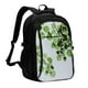 thumbnail image 1 of Balery Watercolor Green Leaves Mochila con carga USB para hombre y mujer - Mochila impermeable y antirrobo para laptop con puerto USB para viajes, trabajo, 1 of 7