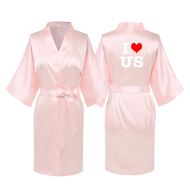TIMIFIS Ensembles de Robes en Soie pour Couples, Robes de Spa d'Hôtel, Robes de Mariée et de Marié, Robes de Fête Nuptiale 1Pcs PRING/Été