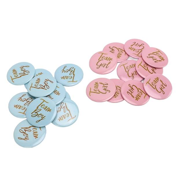 Insignia De Botón De Revelación De Género, Pin De Botón Para Niño Y Niña, 3 Paquetes De Patrón Inglés, Pequeño Y Compacto Para Baby Shower