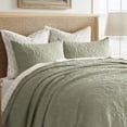 thumbnail image 5 of EVERGRACE 100% Cotton Paisley Quilt Set, King Size 3 Piece Set – Prewashed Lightweight Bedspread with 2 Shams, Soft & Breathable Matelasse Coverlet for All-Season Comfort, Light Sage Green, 5 of 8