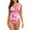 Pink, variant on VBVC Swimsuits for Women Slimming One Piece Bathing Suit Retro Ruched Push Up Vintage Padded Swimwear