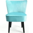 thumbnail image 4 of Topbuy Set of 2 Flannel Accent Chairs Upholstered Armless Wingback Leisure Chairs Turquoise, 4 of 5