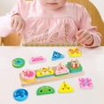 thumbnail image 4 of Apilador infantil,Bebé Niños Niño Apilador Juguete Geométrico,Animal Forma Geométrica Coincidencia De Formas,Juguete cognitivo apilable de madera multicolor de fácil agarre,Bloques de, 4 of 6