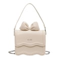 thumbnail image 4 of Bolso bandolera para mujer, bandolera con correa desmontable, elegante bolso de cadena, bolso de mano para mujer Blanco Pequeño, 4 of 9