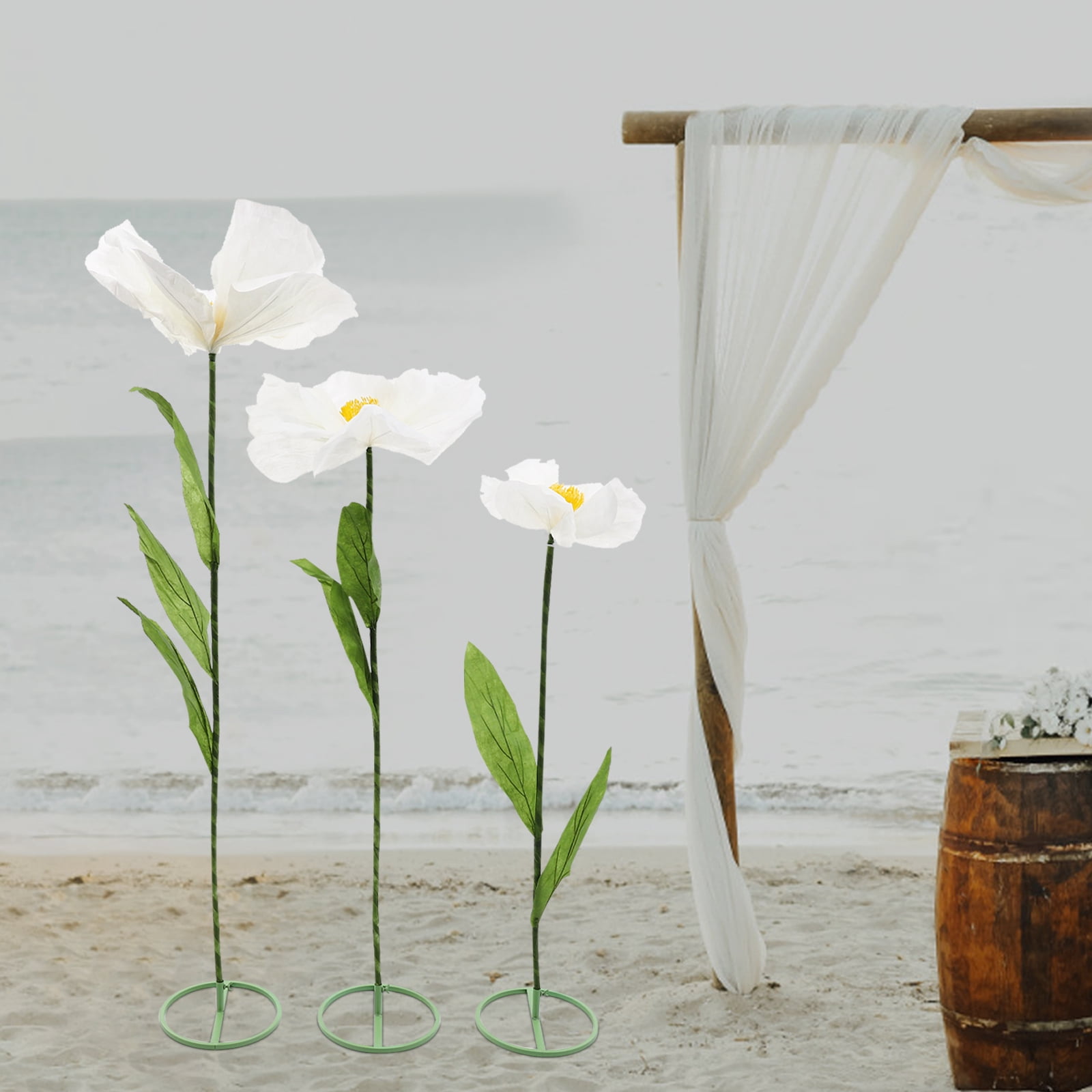 3 Pcs Giant Flowers for Decoration 5.9ft Giant Artificial Flowers Wedding Giant Paper Flowers Large White Artificial Flower for Wedding Decoration