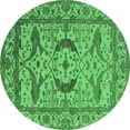 thumbnail image 1 of Ahgly Company Indoor Round Oriental Emerald Green Industrial Area Rugs, 6' Round, 1 of 4