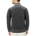 thumbnail image 2 of Men’s Quilted Lightweight Fleece Lined Two Tone Puffer Knitted Zipper Jacket (Charcoal, XL), 2 of 3