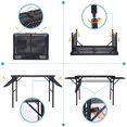 thumbnail image 3 of Table for Grill, Folding Camping Table, Card Table Adjustable Height & Width, Mesh Bag, Side-Pocket Lightweight, Carry Handle for Outdoor, Picnic, Beach, Indoor, 3 of 5