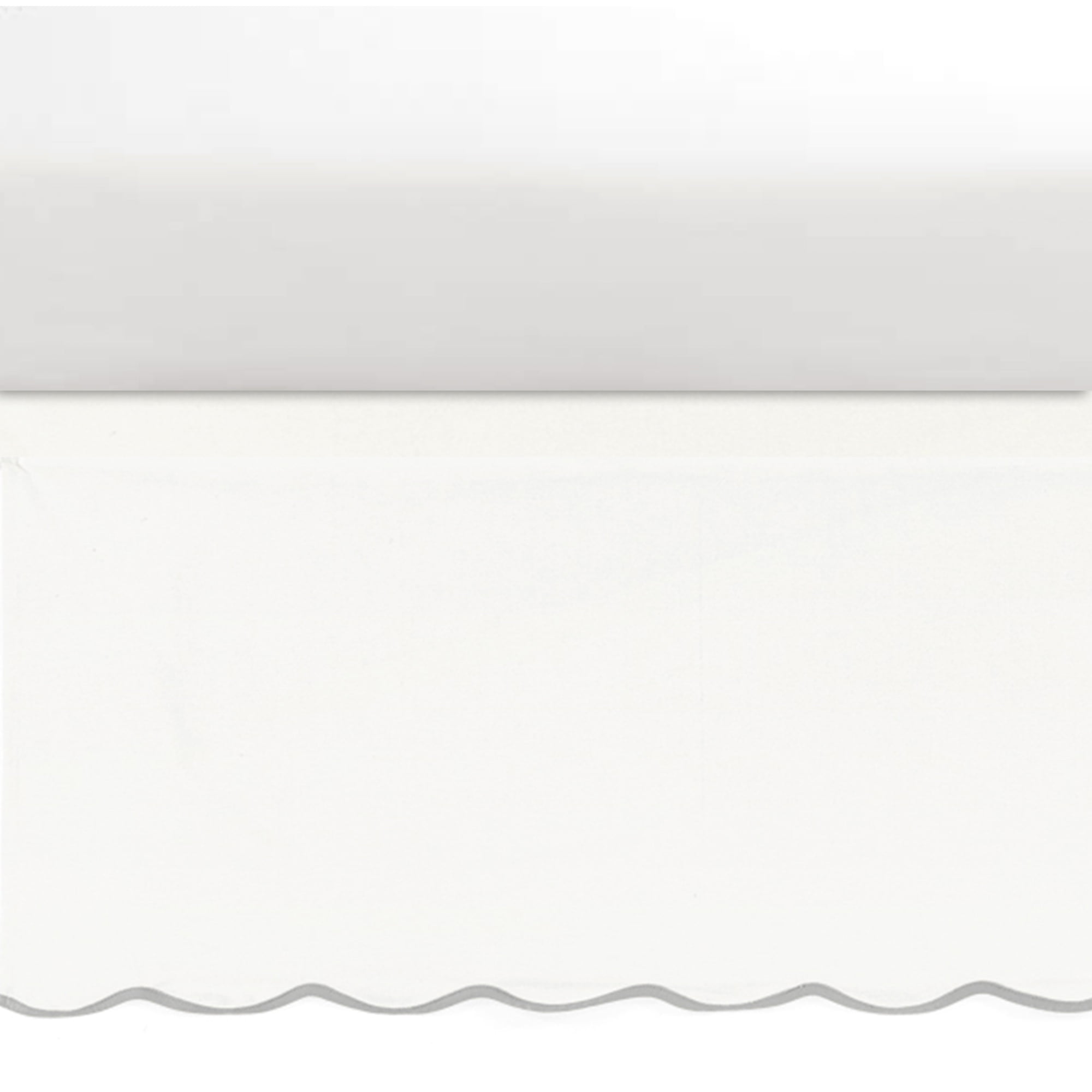 Lush Decor Coastal Chic Scalloped Edge Baby Crib Skirt Single 28" W x 52" L + 16" Drop Gray - Scalloped Crib Skirt - Gender Neutral Nursery Decor - White Crib Skirt