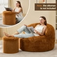 thumbnail image 5 of Hobestluk Giant Bean Bag Chairs for Adults Big Bean Bag Chair with Foam Filler Large Beanbags with Stuffed Back Lazy Sofa, Caramel-Oversize, 5 of 9