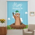 thumbnail image 3 of Happy Groundhog Day Sheer Curtains 108" Extra Long, Cartoon Ground Hog Hole Blue Sky Country Light Filering Curtains, Privacy Drapes Simi Floor to Veiling Curtain for Living Room Window Treatment, 3 of 9