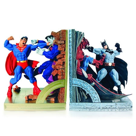 Superman and Batman 8-1/4" Deluxe Bookends