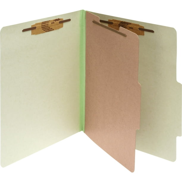 ACCO Pressboard 4-Part Classification Folders, Legal, Leaf Green Box of ...
