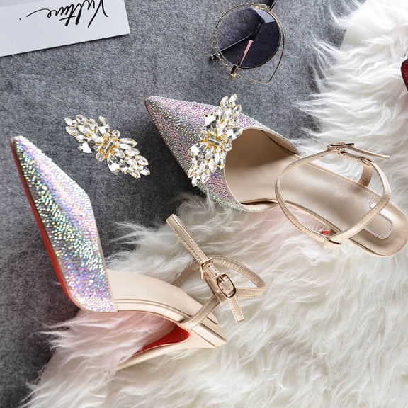 OUNONA  2 Pcs Bride Clip Wedding Dress High Heels Shoe Tongs