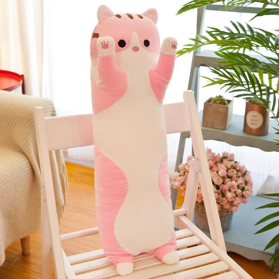 Long Cat Plush Toy Soft Stuffed Animal Plush Kawaii Cat Pillow Gift