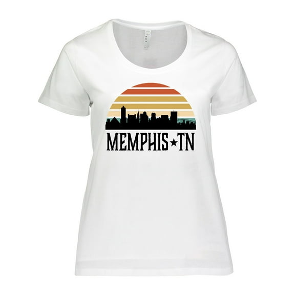 Inktastic Memphis Tennessee Skyline Retro Sunset Women's Plus Size T-Shirt