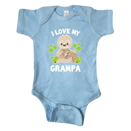

Inktastic Cute Sloth I Love My Grampa with Green Leaves Gift Baby Boy or Baby Girl Bodysuit