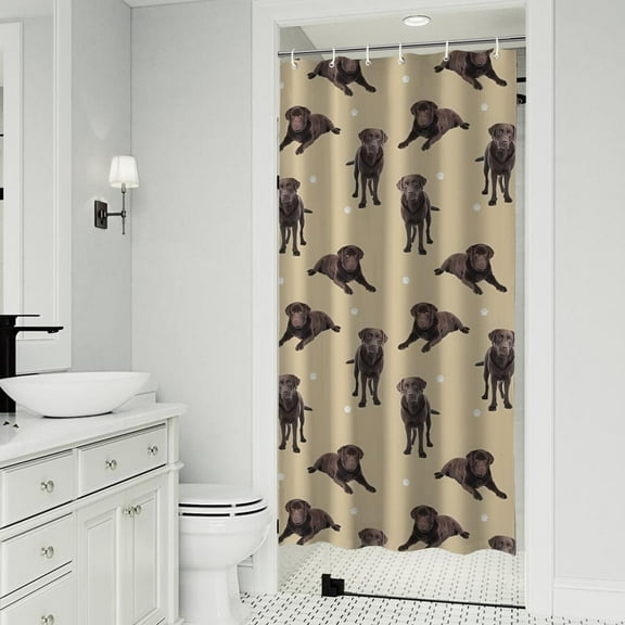 Cute Labrador Shower Curtain 36"x72" ,Bathroom Decorative Shower Curtains Set with 12 Hooks,Modern Waterproof Washable Shower Curtain