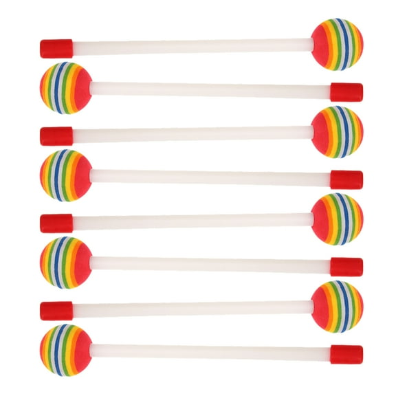 HOMEMAXS Rainbow Drumsticks for Kids and Beginners Lightweight Plastic Drum Mallet for Music Playing 8pcs