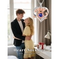 thumbnail image 2 of Dorunmo Blue Heart Necklace for Women 925 Sterling Silver Sapphire Rose Necklace September Birthstone Jewelry for Mom Women, 2 of 10