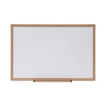Universal Deluxe Melamine Dry Erase Board 36 x 24 Oak Fiberboard Frame UNV43619