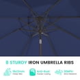 thumbnail image 4 of JUSTLET 110FT Outdoor Patio Umbrella with Crank Sysytem and 8 Sturdy Ribs, Round Umbrella for Garden, Poolside, Deck and Backyard, Navy, 4 of 8