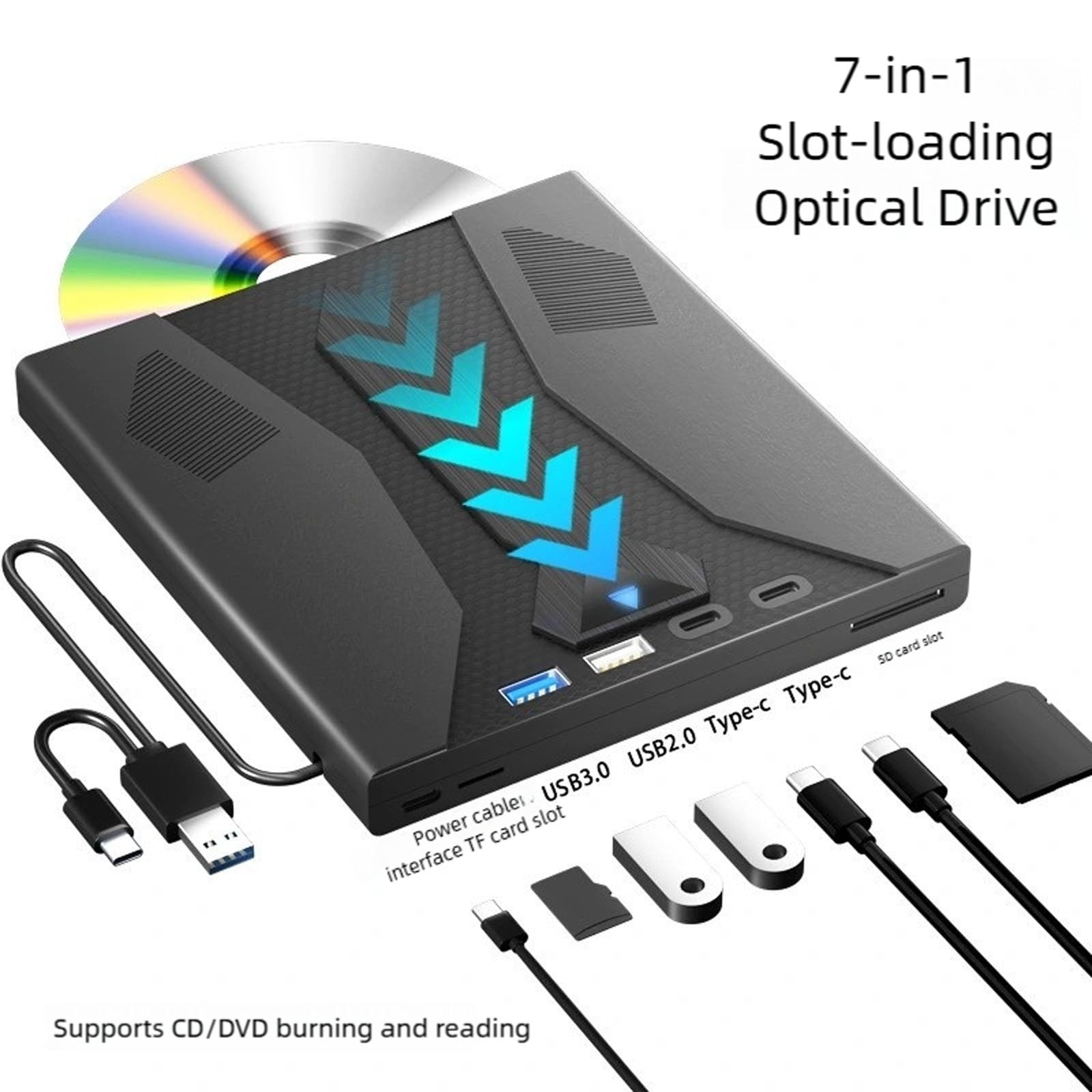 Compactly Slot Loading External Disc Drive External Opticals Drive Effortless Installation Lightweight Disc Burners