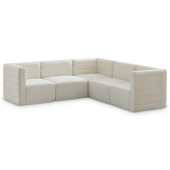 Meridian Furniture Quincy Cream Velvet Modular Sectional