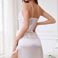 thumbnail image 6 of Dianli Lingerie Nightwear Satin Suspender Nightdress With Chest Pad Deep V Elastic Silky Soft Homewear Sleepwear Romantic Nightwear Intimates, 6 of 8
