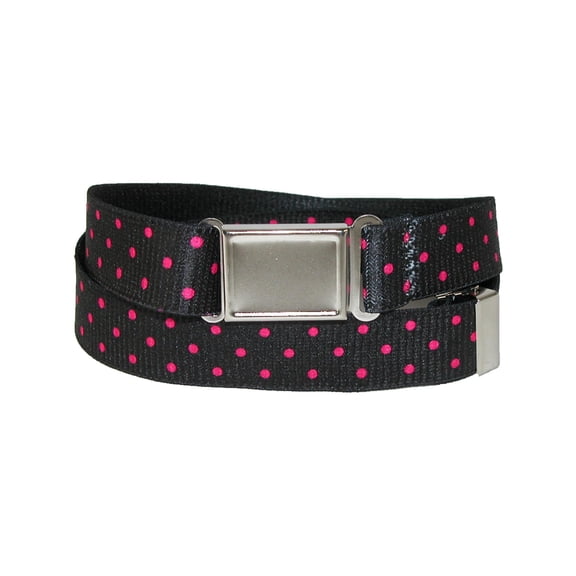 CTM No Show Buckle Stretch Belt with Polka Dots (Women's Plus)