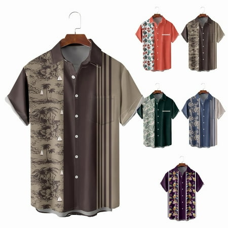 

Mens Kids Crewneck Hawaiian Shirts Novelty Party Tops Plus Size Men