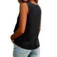 thumbnail image 2 of Women V Neck Ruffle Hem Tank Top Sleeveless Flowy Peplum Blouse Casual Black S, 2 of 7