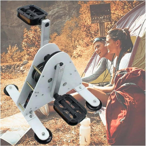 Foot Powered Power Generator, 50W/100W Outdoor Emergency Hand Crank Generator, 1-35V DC Output, No Noise Pedal Generator, with Double USB Interface