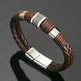 thumbnail image 4 of harmtty Men Bracelets Vintage Braided Faux Leather Voguish Men Rope Bangles for Party, 4 of 8