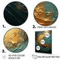 thumbnail image 3 of Designart "Surging In Golden Emerald II" Abstract Spirals Floater Framed Wall Art Living Room, 3 of 5