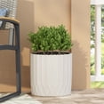 thumbnail image 2 of Gilmanton Cast Stone Outdoor Medium Planter, Antique White, 2 of 6