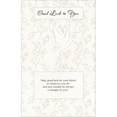 Freedom Greetings Dove and White Foil Flowers Good Luck
