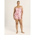 thumbnail image 3 of Joyspun Women’s Satin Cami and Shorts Pajama Set with Lace Trim, Sizes S-3X, 3 of 7