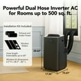 thumbnail image 2 of Whynter Nex Inverter Portable Air Conditioner Dual Hose Cooling, 500 Sq Ft Efficiency 12000 Btu (10000 Btu Sacc) Arc-1280MX, 2 of 8