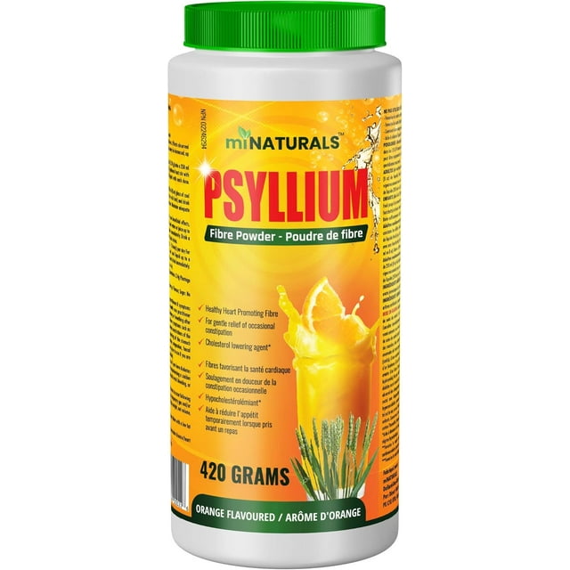 Psyllium Husk Powder, 420 g, Promotes Digestive Health, Good for Constipation (Laxative), Orange Flavoured by MINATURALS