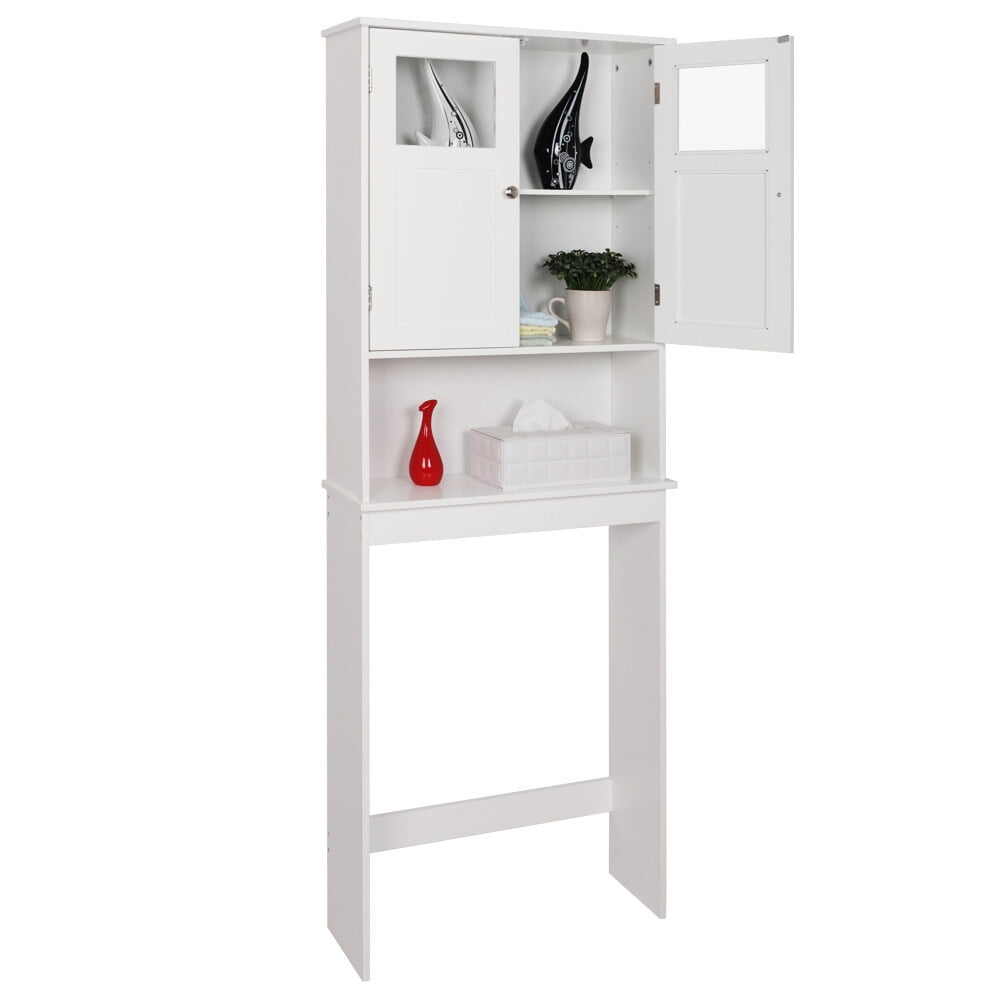 Double Doors Bathroom Cabinet, White