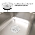 thumbnail image 2 of Food Waste Stopper Lock Sink Drain Strainer 3.1" Dia White Black Plastic, 2 of 8