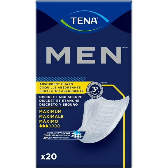 TENA 50600 Men Leakage Protection Bladder Control Pad, Maximum, Case of 120