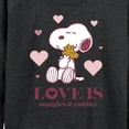 thumbnail image 3 of Peanuts - Love Is Snuggles And Cuddles - Women's Lightweight French Terry Long Sleeve Shirt, 3 of 6