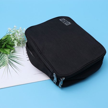 Uonlytech 1Pc Electronics Carrying Case Black Scratch Resistant Travel Pouch for Small Electronics