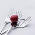 thumbnail image 4 of Tenedores de postre Tenedores de fruta de acero inoxidable Juego de servir Paquete de 4 cubiertos finos, 4 of 6